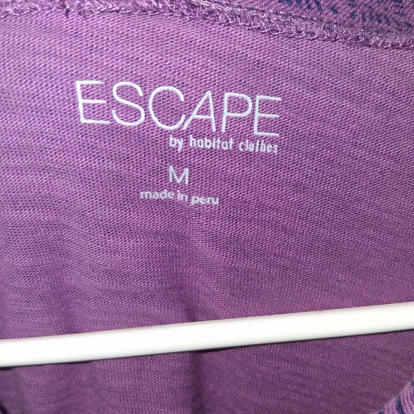 Escape By Habitat Pullover Cowl Neck Patchwork Abstract Boho Cotton Peru M - Picture 4 of 6